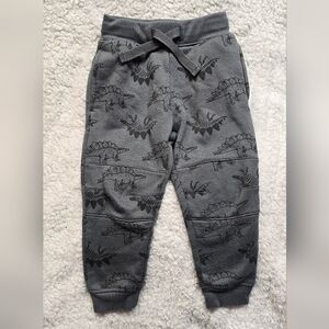 Gray Dinosaur Print Kids Joggers